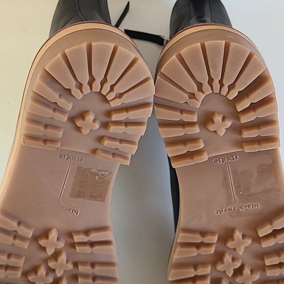 Black Suede Studio DREA PLATFORM BOOT LEATHER Color Black & Honey Size 10.5 - Picture 10 of 14